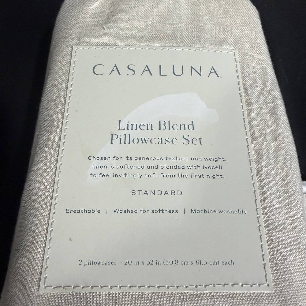 Standard 100% Linen Pillowcases Natural - Casaluna™ - Picture 6 of 9